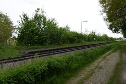 Nördlicher Bahnsteig. 1973 beim Umbau des Bahnübergangs angelegt